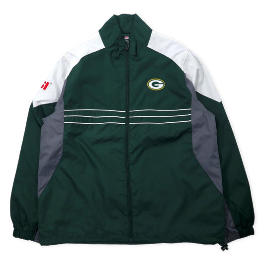 Reebok NFL Green Bay Packers トラックジャケット ナイロンジャケット L グリーン ポリエステル パッカーズ ロゴ刺繍