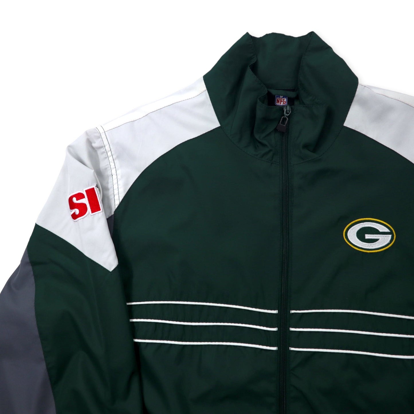 Reebok NFL Green Bay Packers トラックジャケット ナイロンジャケット L グリーン ポリエステル パッカーズ ロゴ刺繍