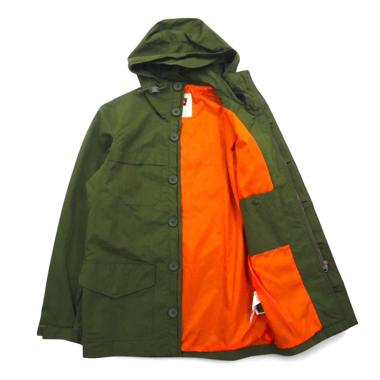 Levi's 60/40クロス マウンテンパーカー フィールドジャケット S カーキ ナイロン コットン HOODED FIELD JACKET RIFLE GREEN-MAND ORANGE 70382-0002