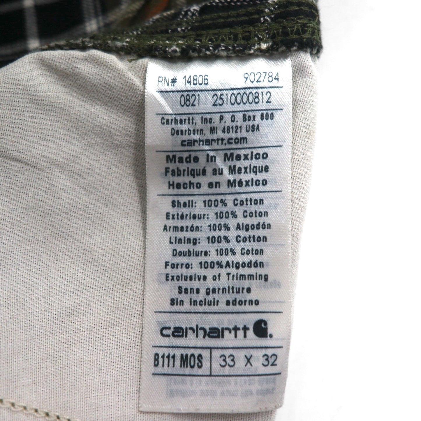 carhartt ルーズフィット ウォッシュドダック ユーティリティー ワークパンツ M カーキ LOOSE FIT B111 ペインターパンツ メキシコ製