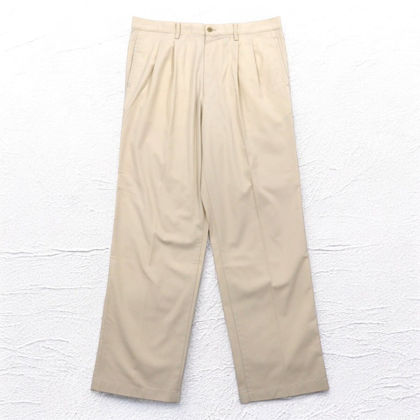 Crocodile ドライタッチ タック チノパンツ L ベージュ コットン 1605-08620