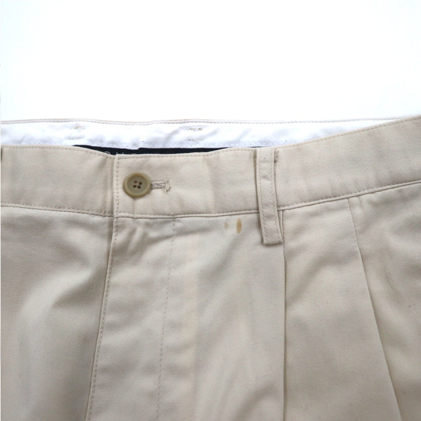 Crocodile ドライタッチ タック チノパンツ L ベージュ コットン 1605-08620