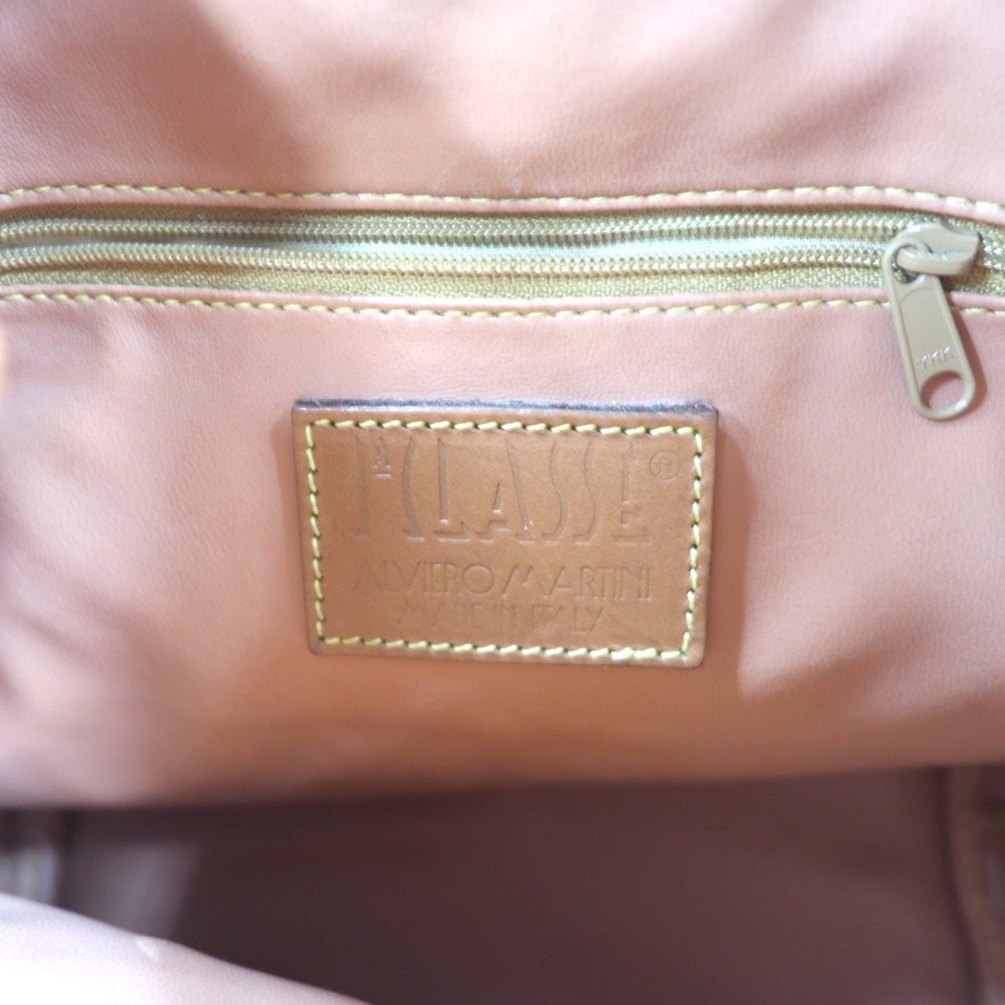 PRIMA CLASSE イタリア製 巾着 ショルダーバッグ ベージュ PVC レザー 世界地図