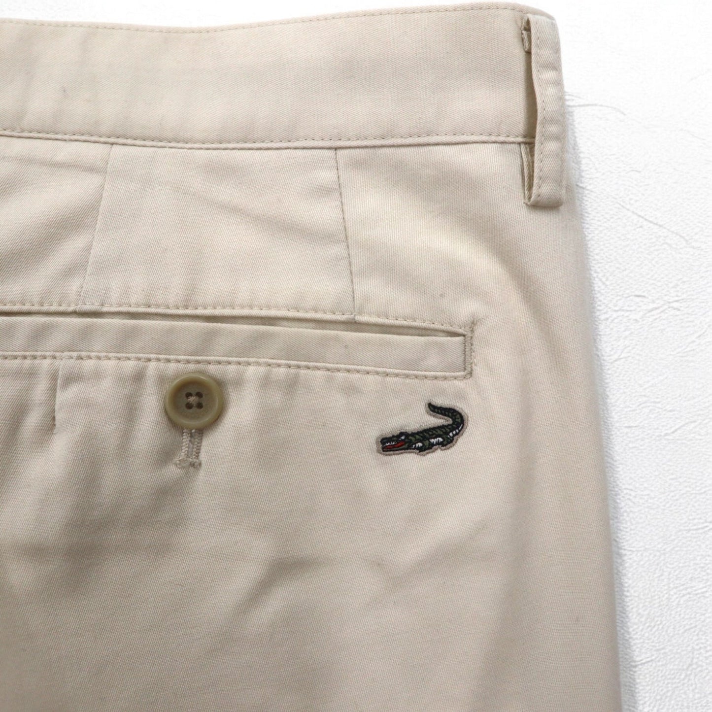 Crocodile ドライタッチ タック チノパンツ L ベージュ コットン 1605-08620