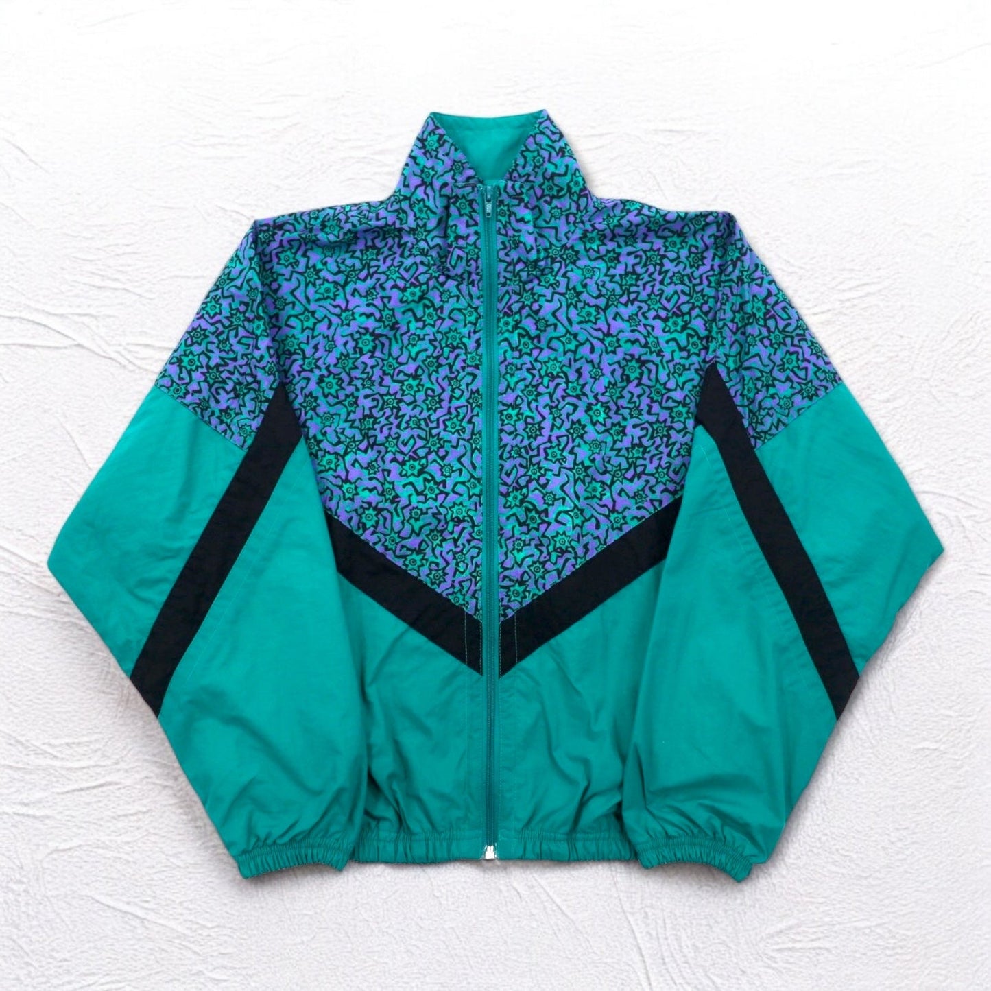 Vintage 90s IPFU Track Jacket トレーニングジャケット トラックジャケット M グリーン 総柄 ナイロン