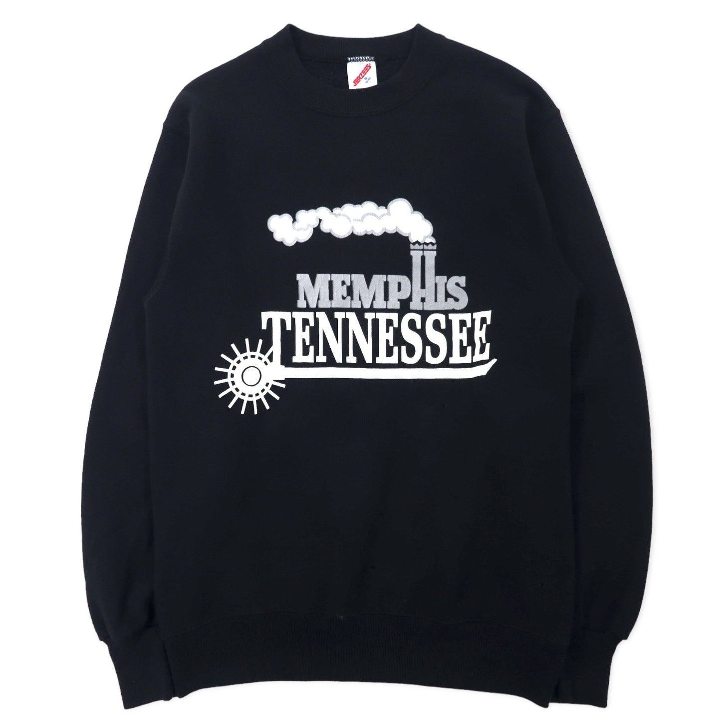 JERZEES USA製 90年代 プリント スウェット M ブラック コットン MEMPHIS TENNESSEE