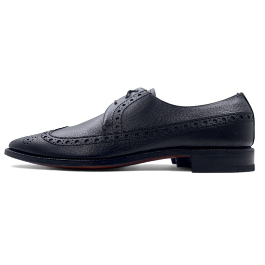 The Saxon by FLORSHEIM 60年代 ウイングチップ ドレスシューズ 27.5cm ブラック レザー シボ革 デッドストック 未使用品