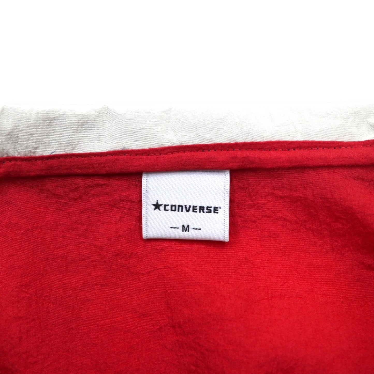 CONVERSE ハーフジップ ハイネック ナイロンジャケット M ネイビー トリコロール