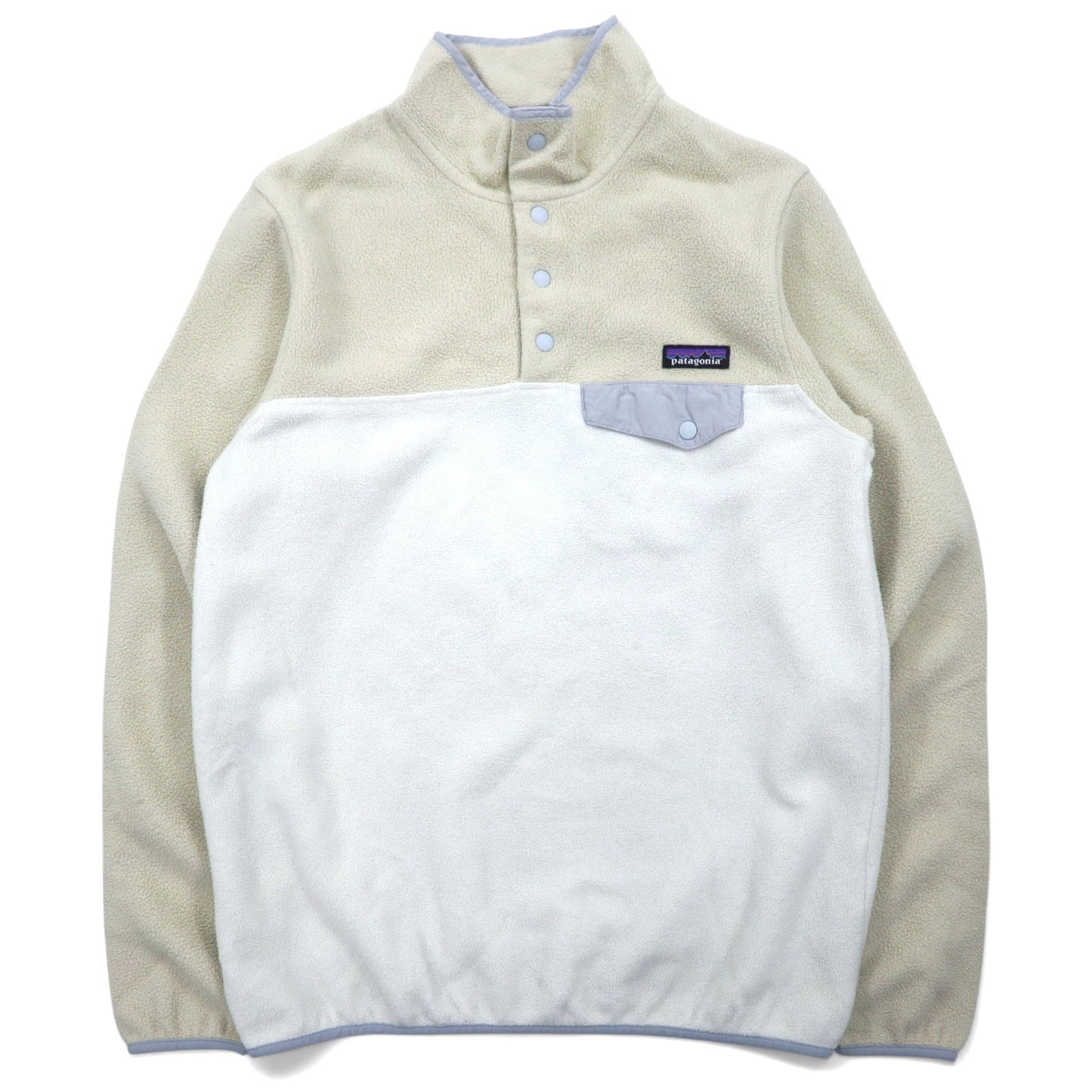 patagonia SYNCHILLA シンチラ スナップT フリースジャケット M ホワイト ベージュ ポリエステル ロゴ 25455FA15