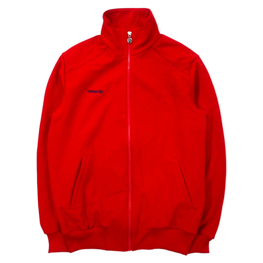 adidas 西ドイツ製 70年代 トラックジャケット ジャージ O レッド ポリエステル トレフォイル 3ストライプス
