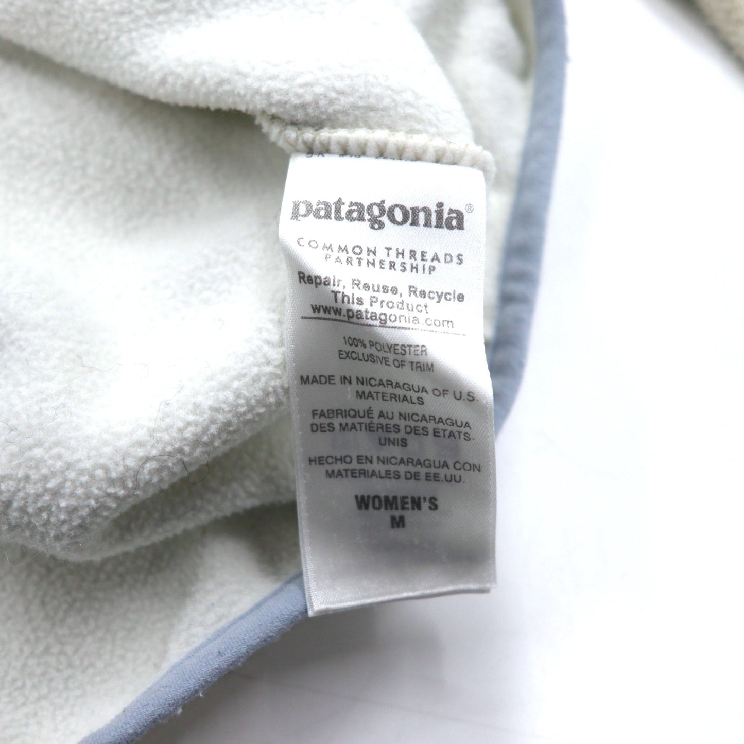 patagonia SYNCHILLA シンチラ スナップT フリースジャケット M ホワイト ベージュ ポリエステル ロゴ 25455FA15