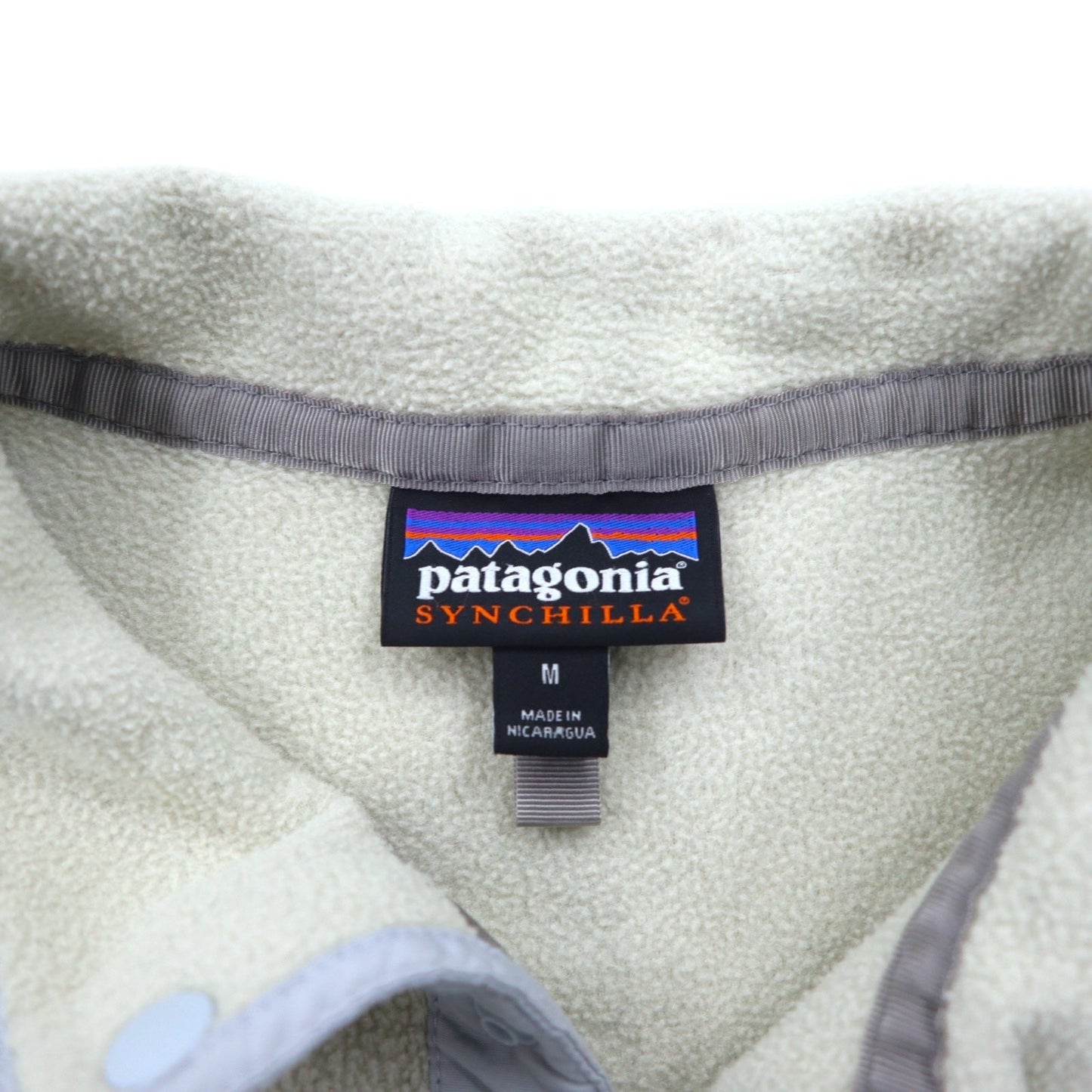 patagonia SYNCHILLA シンチラ スナップT フリースジャケット M ホワイト ベージュ ポリエステル ロゴ 25455FA15