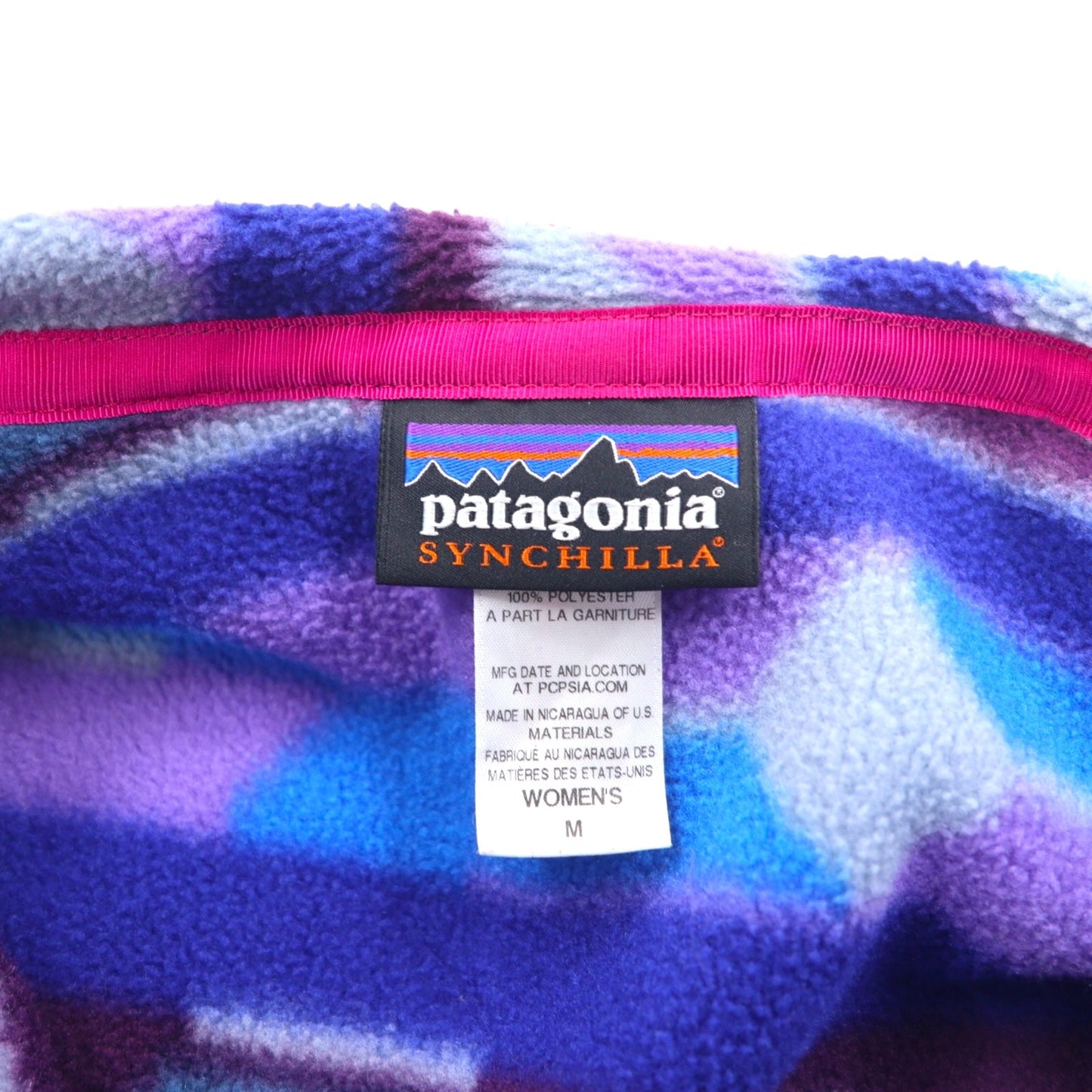 patagonia SYNCHILLA シンチラ スナップT フリースジャケット M パープル ポリエステル 総柄 25455FA15
