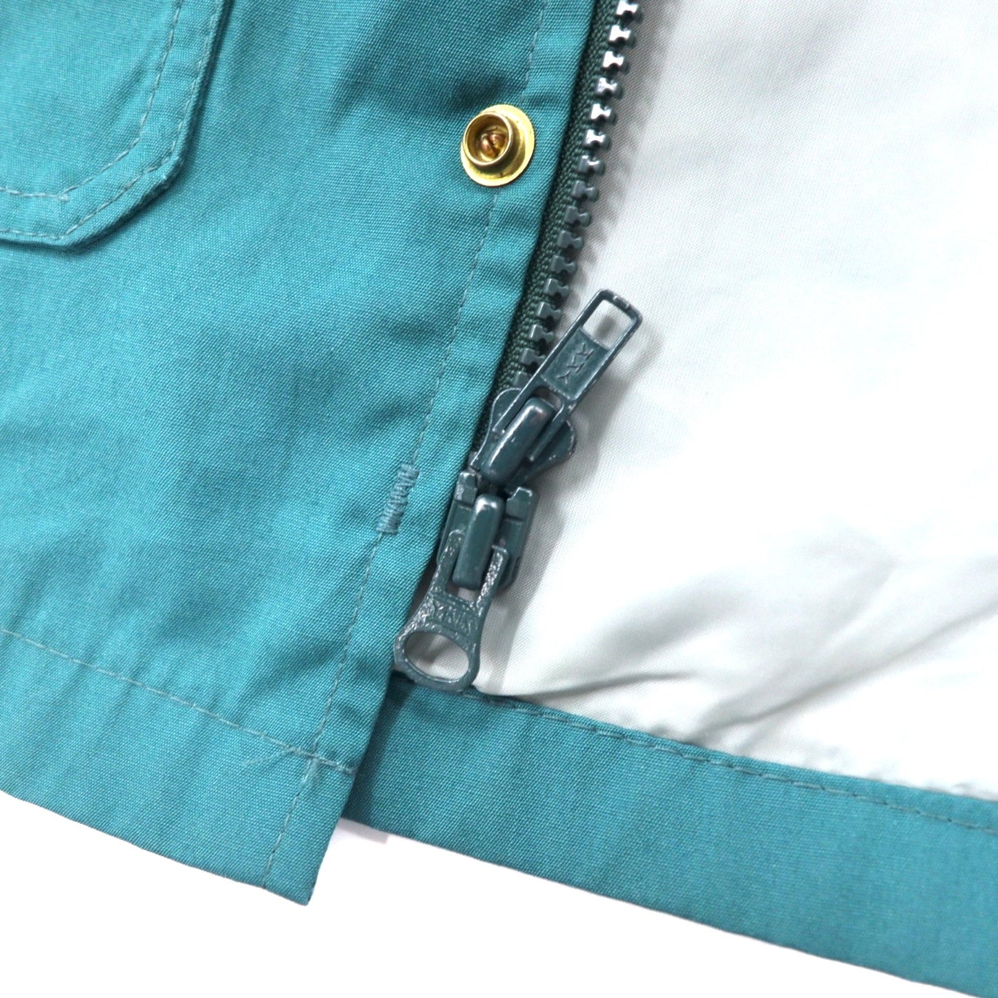 Woolrich USA製 70年代 マウンテンパーカー M グリーン ポリエステル 65/35クロス ブランケットライナー フード着脱式 ドローコード 白タグ