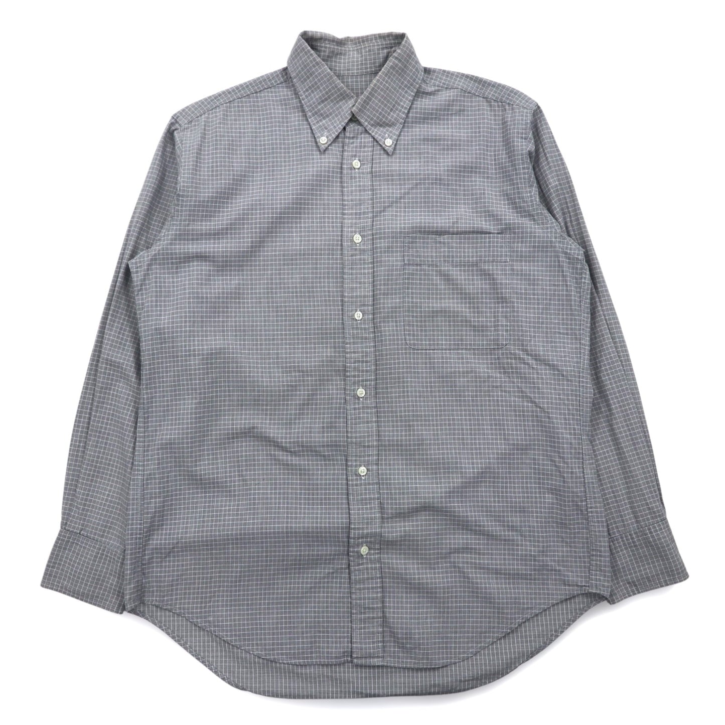 LANVIN CLASSIQUE 90年代 ボタンダウンシャツ S グレー コットン ウィンドペンチェック