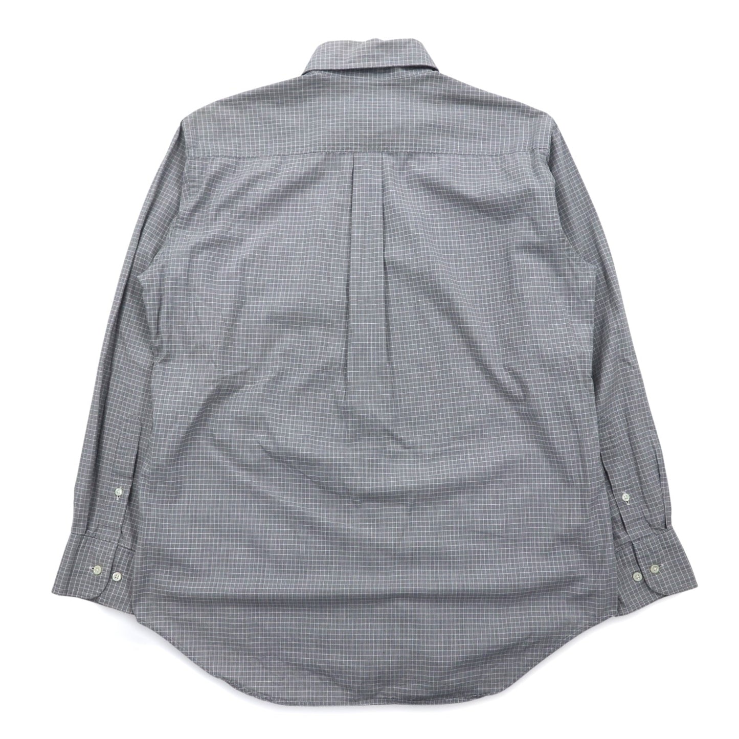 LANVIN CLASSIQUE 90年代 ボタンダウンシャツ S グレー コットン ウィンドペンチェック