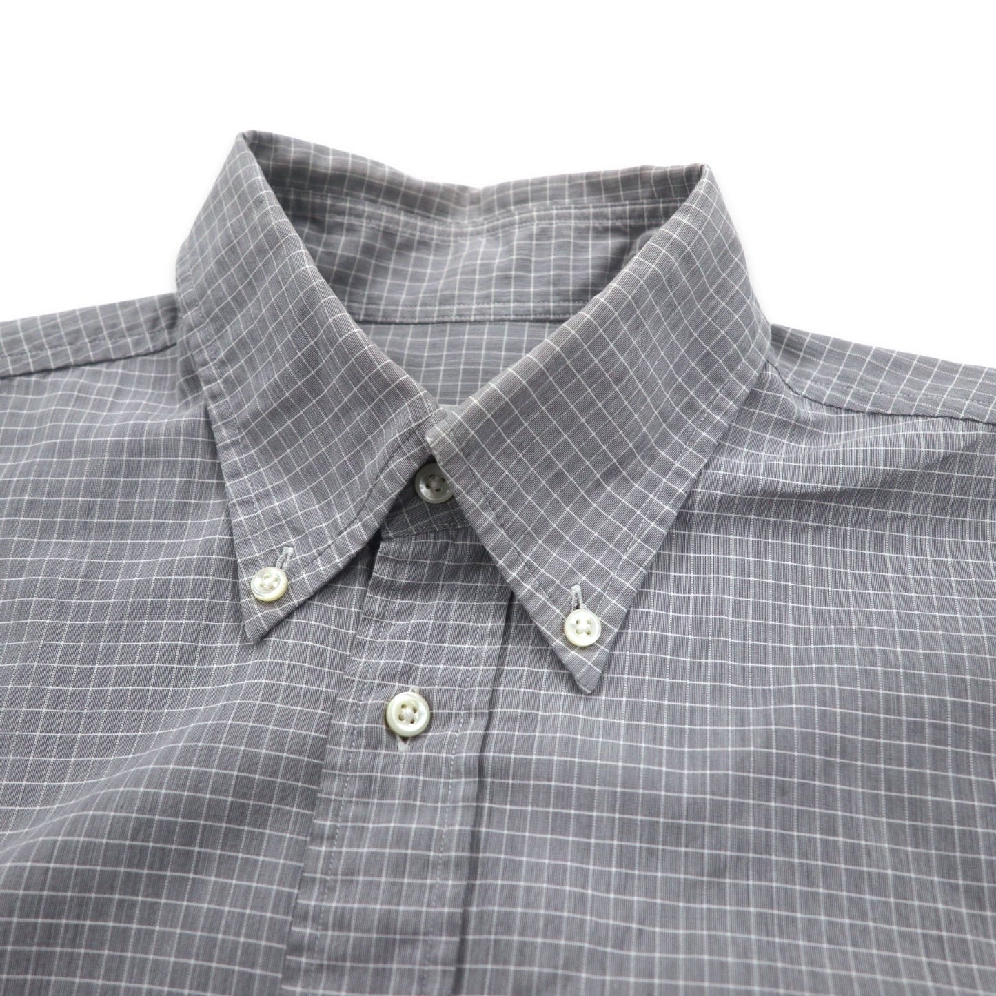 LANVIN CLASSIQUE 90年代 ボタンダウンシャツ S グレー コットン ウィンドペンチェック