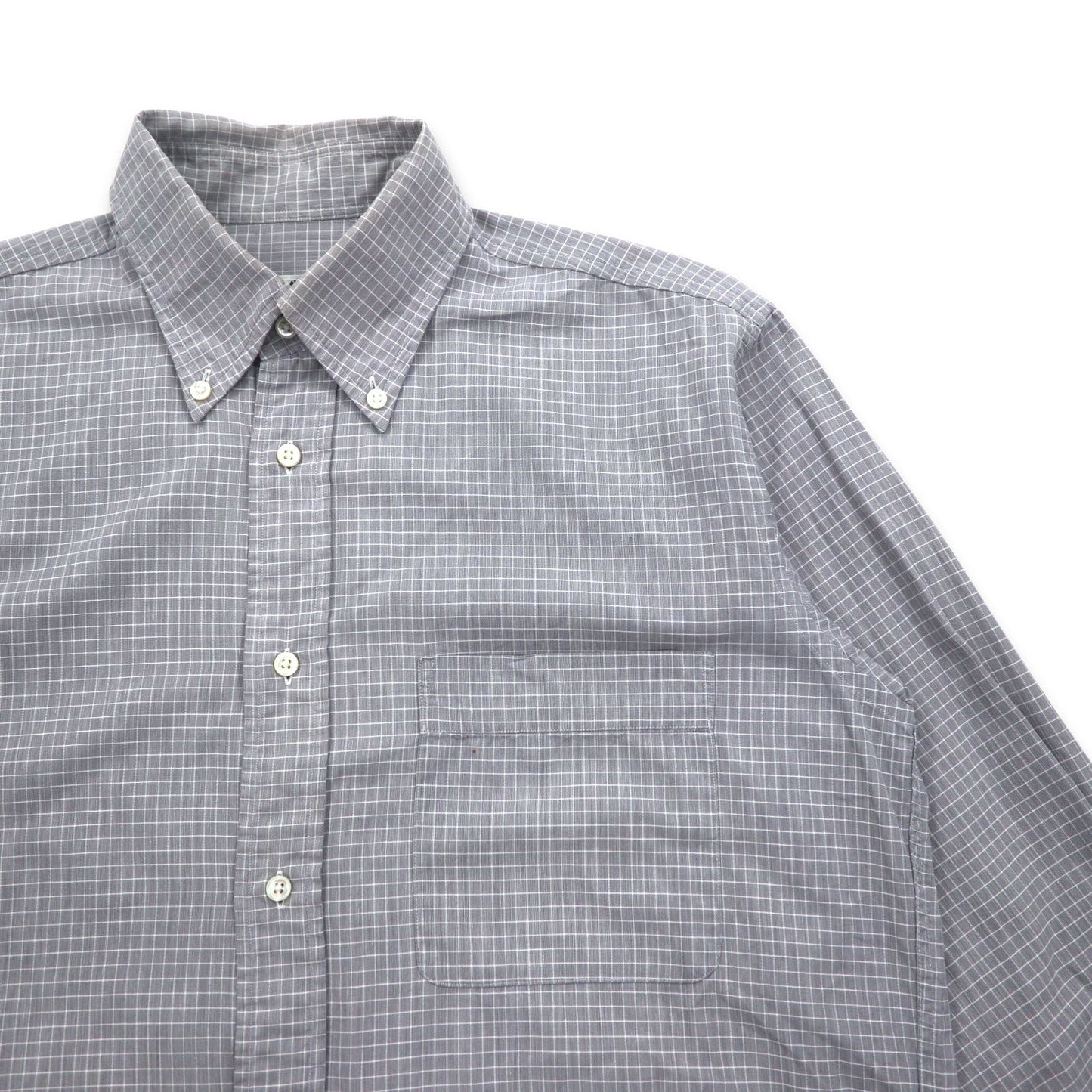 LANVIN CLASSIQUE 90年代 ボタンダウンシャツ S グレー コットン ウィンドペンチェック