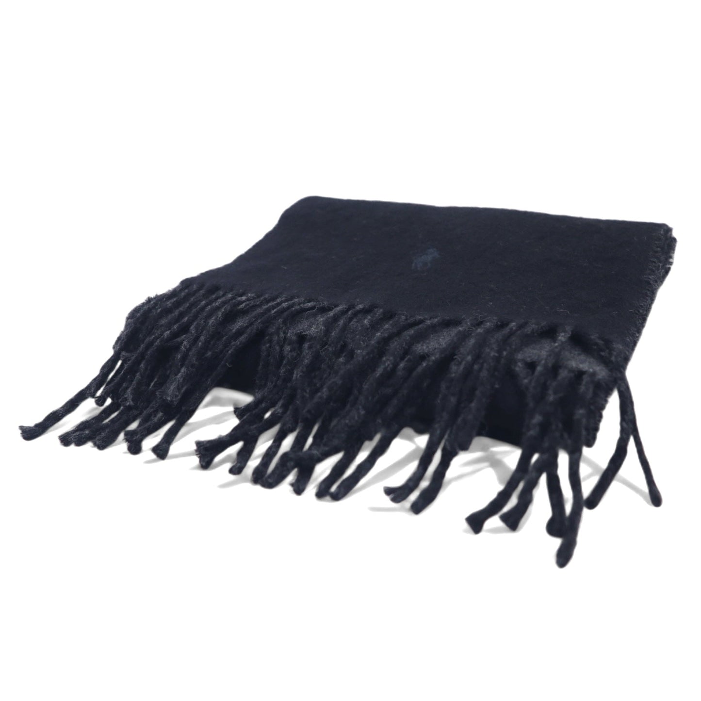 POLO RALPH LAUREN イタリア製 マフラー ブラック グレー スモールポニー 刺繍