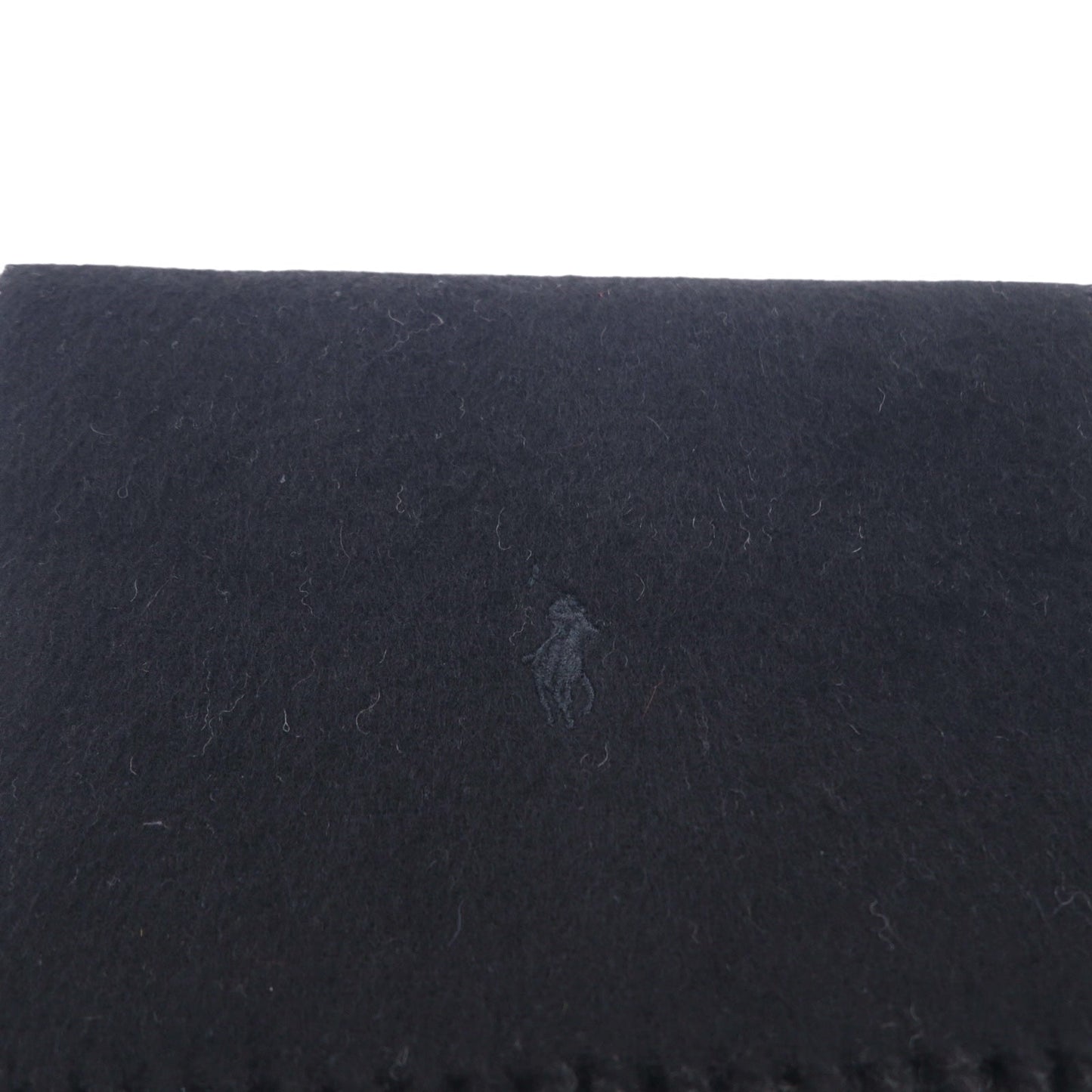 POLO RALPH LAUREN イタリア製 マフラー ブラック グレー スモールポニー 刺繍