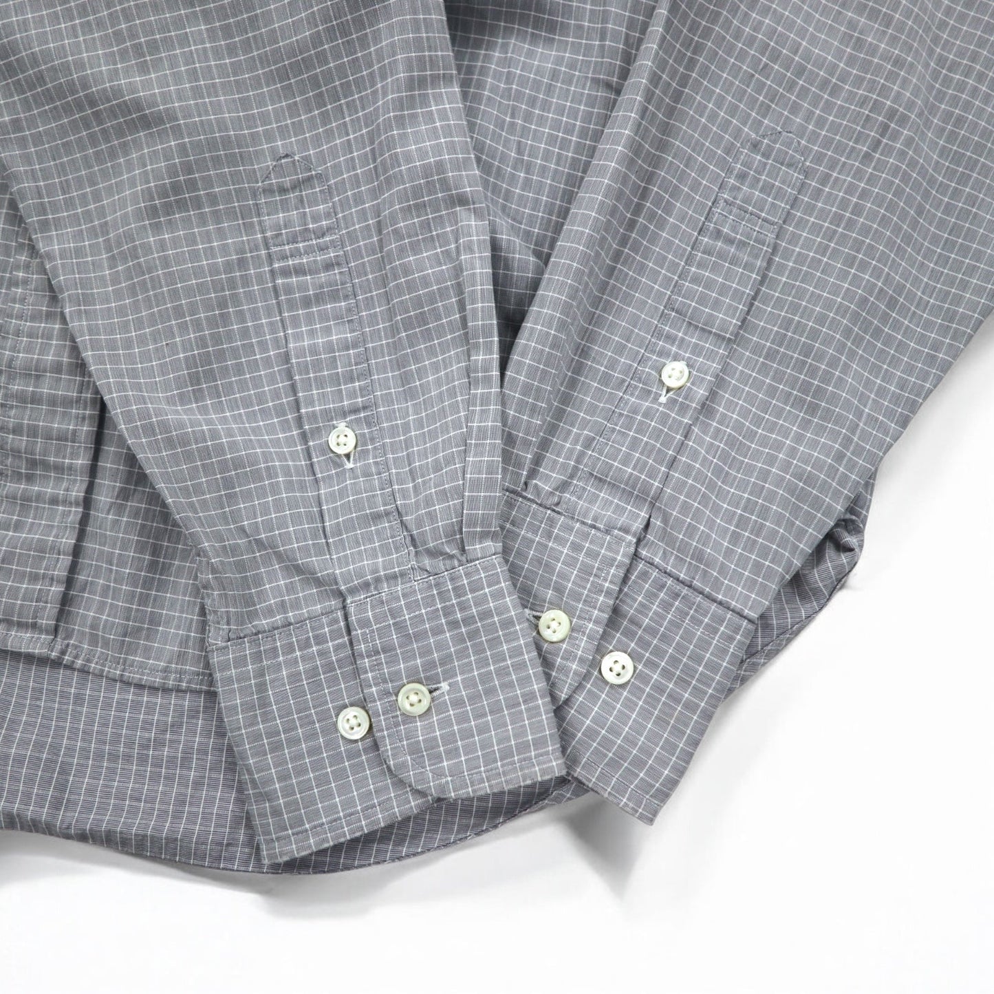 LANVIN CLASSIQUE 90年代 ボタンダウンシャツ S グレー コットン ウィンドペンチェック