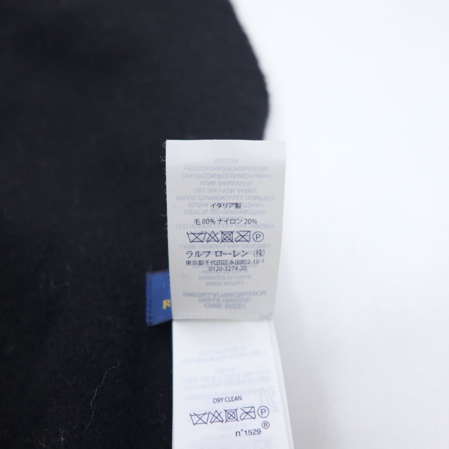 POLO RALPH LAUREN イタリア製 マフラー ブラック グレー スモールポニー 刺繍