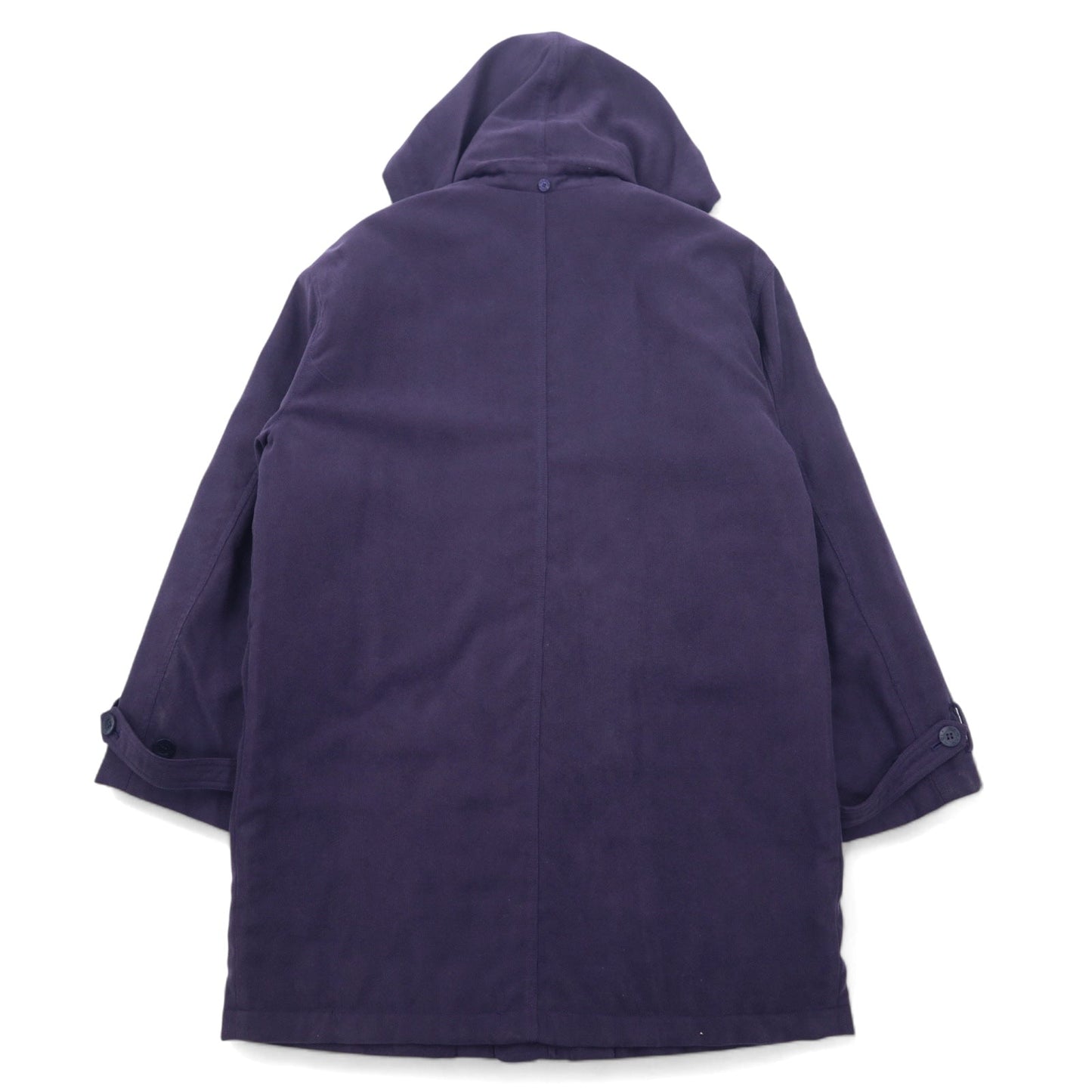 KENZO GOLF 90年代 フーデッド ステンカラーコート オーバージャケット L パープル ポリエステル ロゴ刺繍