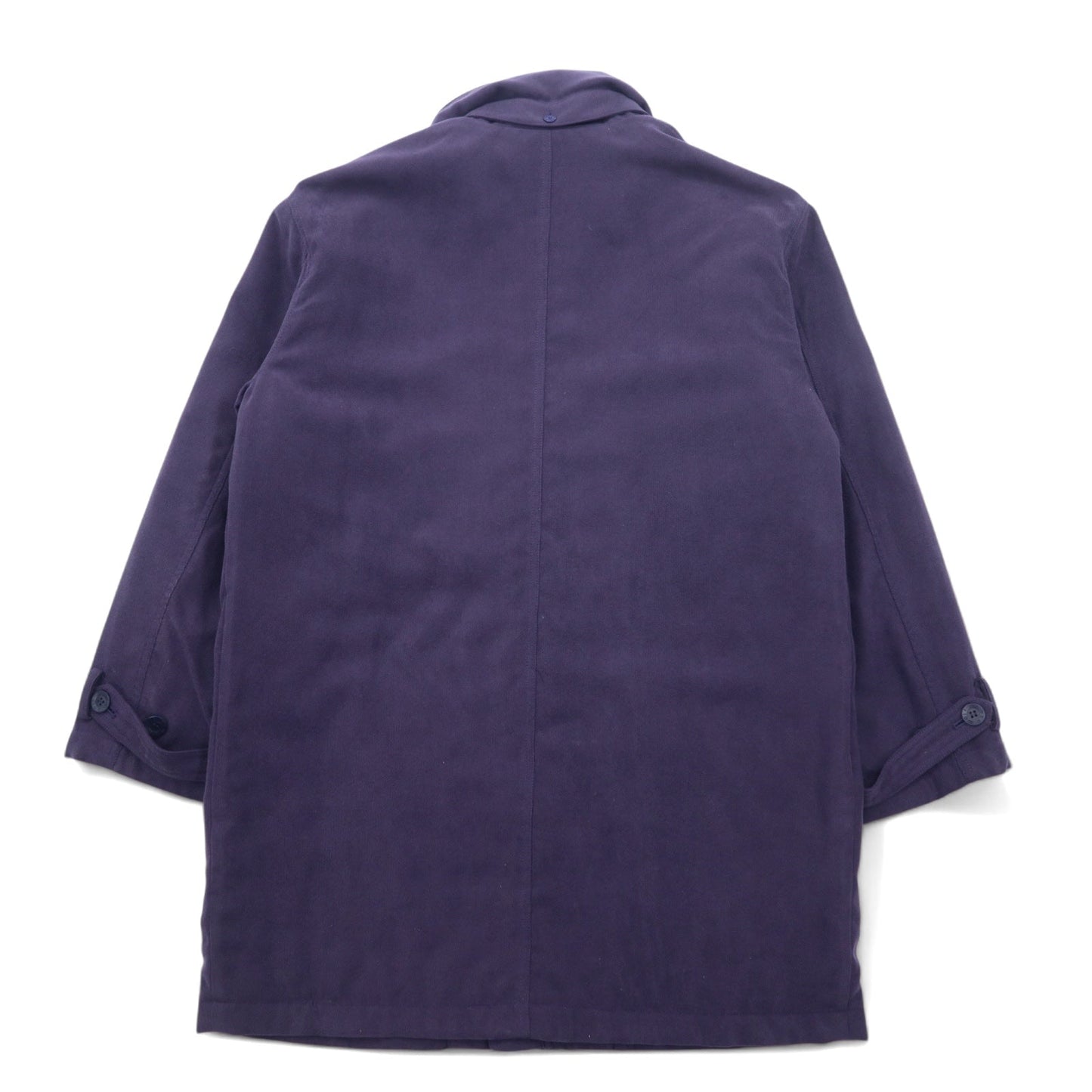 KENZO GOLF 90年代 フーデッド ステンカラーコート オーバージャケット L パープル ポリエステル ロゴ刺繍