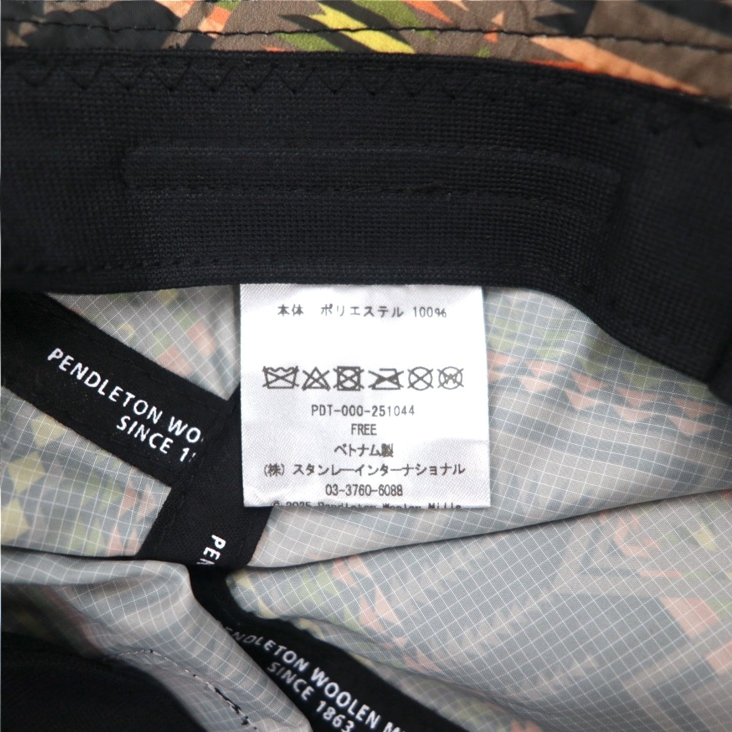 PENDLETON バケットハット FREE ブラック 総柄 ネイティブ ポリエステル 撥水 ECOPET HAT