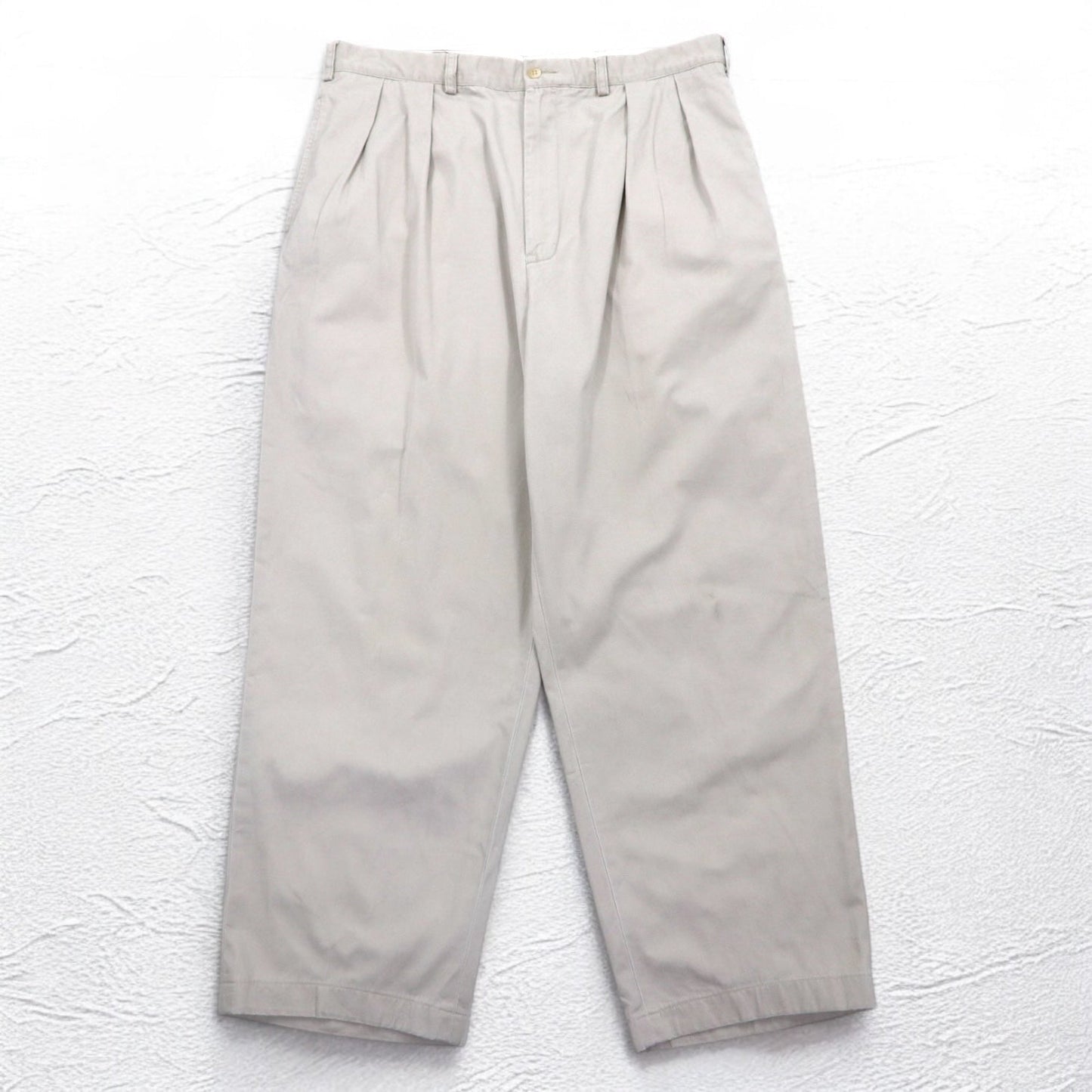 Polo by Ralph Lauren 90年代 ポロチノ POLO CHINO タック ワイド チノパンツ L ベージュ ANDREW PANT