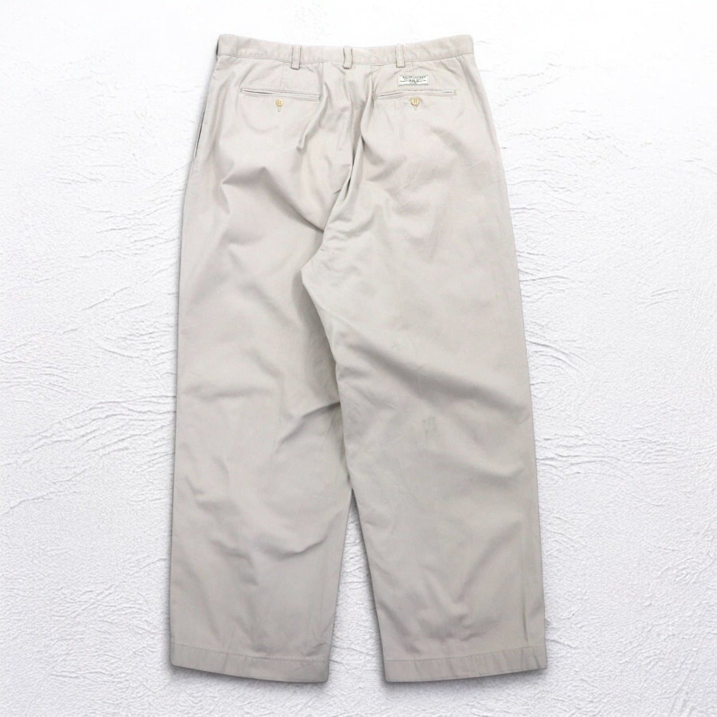 Polo by Ralph Lauren 90年代 ポロチノ POLO CHINO タック ワイド チノパンツ L ベージュ ANDREW PANT