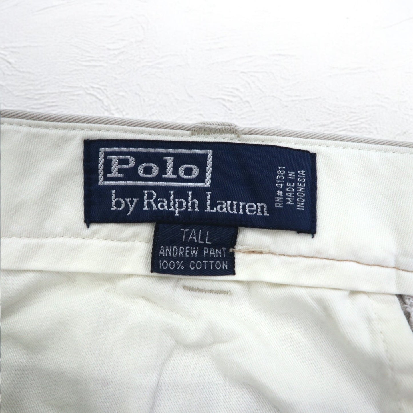 Polo by Ralph Lauren 90年代 ポロチノ POLO CHINO タック ワイド チノパンツ L ベージュ ANDREW PANT