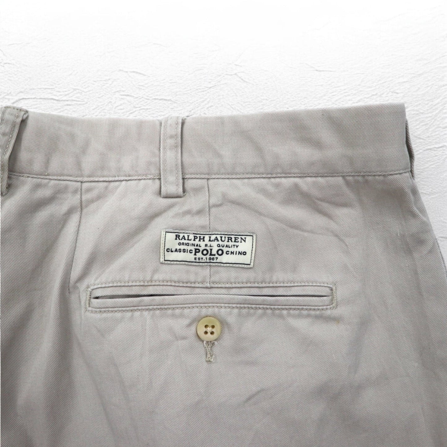 Polo by Ralph Lauren 90年代 ポロチノ POLO CHINO タック ワイド チノパンツ L ベージュ ANDREW PANT