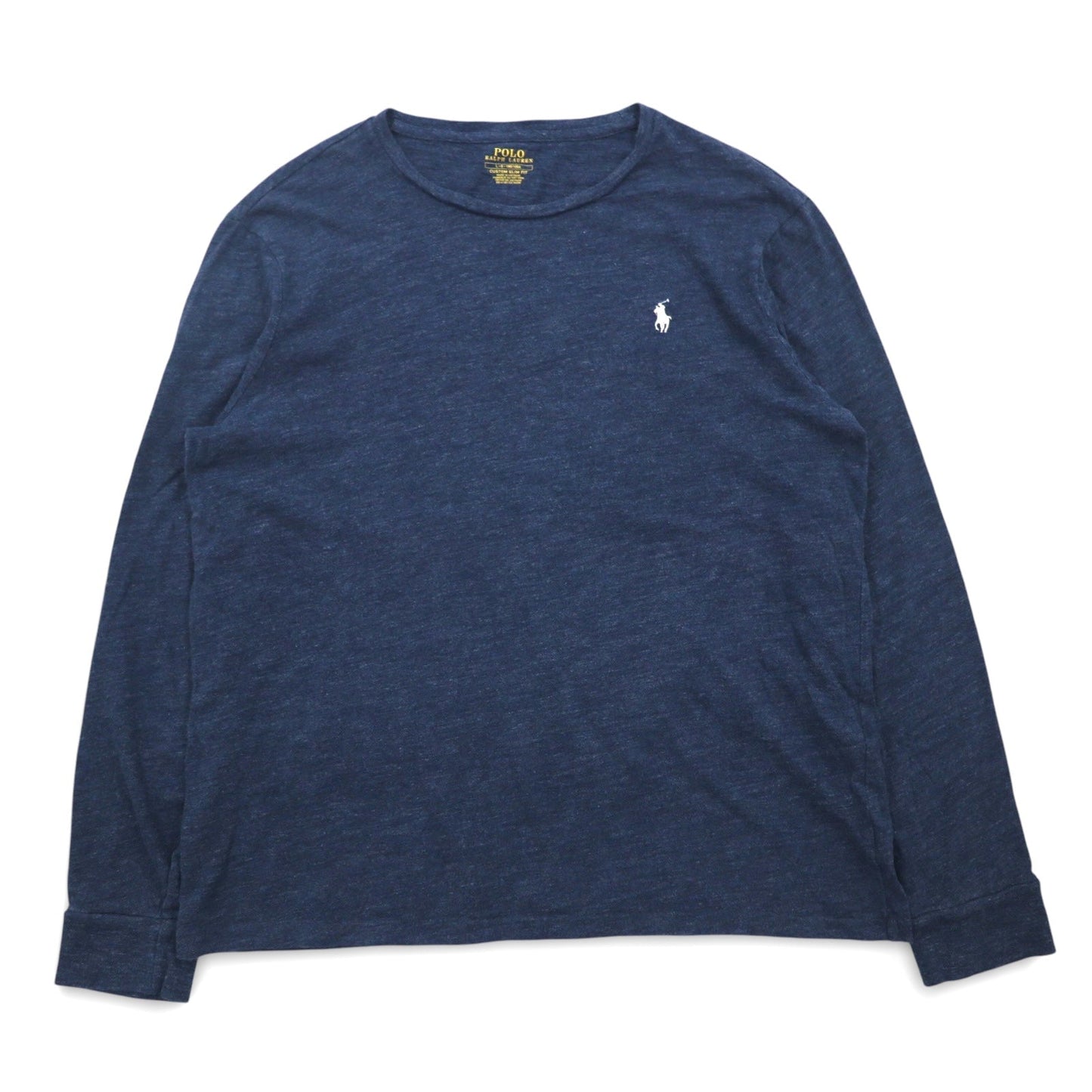 POLO RALPH LAUREN ロングスリーブ Tシャツ ロンT L ネイビー CUSTOM FIT スモールポニー刺繍