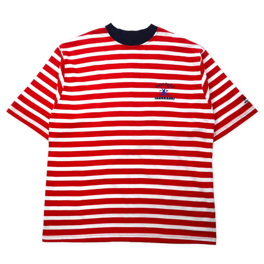 Helly Hansen オーバーサイズ ボーダー Tシャツ L レッド ホワイト コットン リンガーネック TWIN SAILS ワンポイントロゴ刺繍 スリランカ製