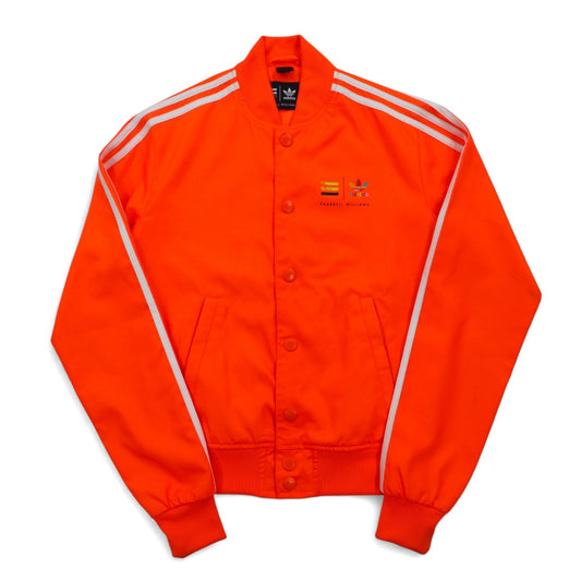adidas originals × PHARRELL WILLIAMS トラックジャケット ジャージ XS オレンジ スナップボタン トレフォイルロゴ 3ストライプ Z97399
