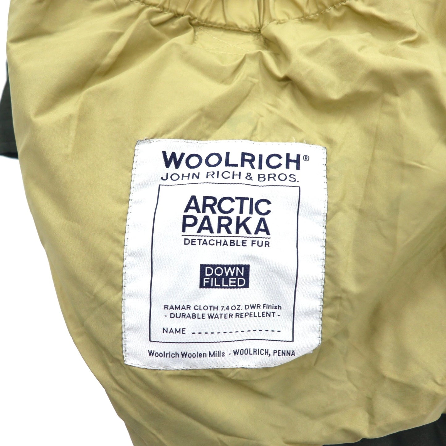 WOOLRICH アークティックパーカ ARCTIC PARKA ダウンジャケット L カーキ ポリエステル ダブルジップ