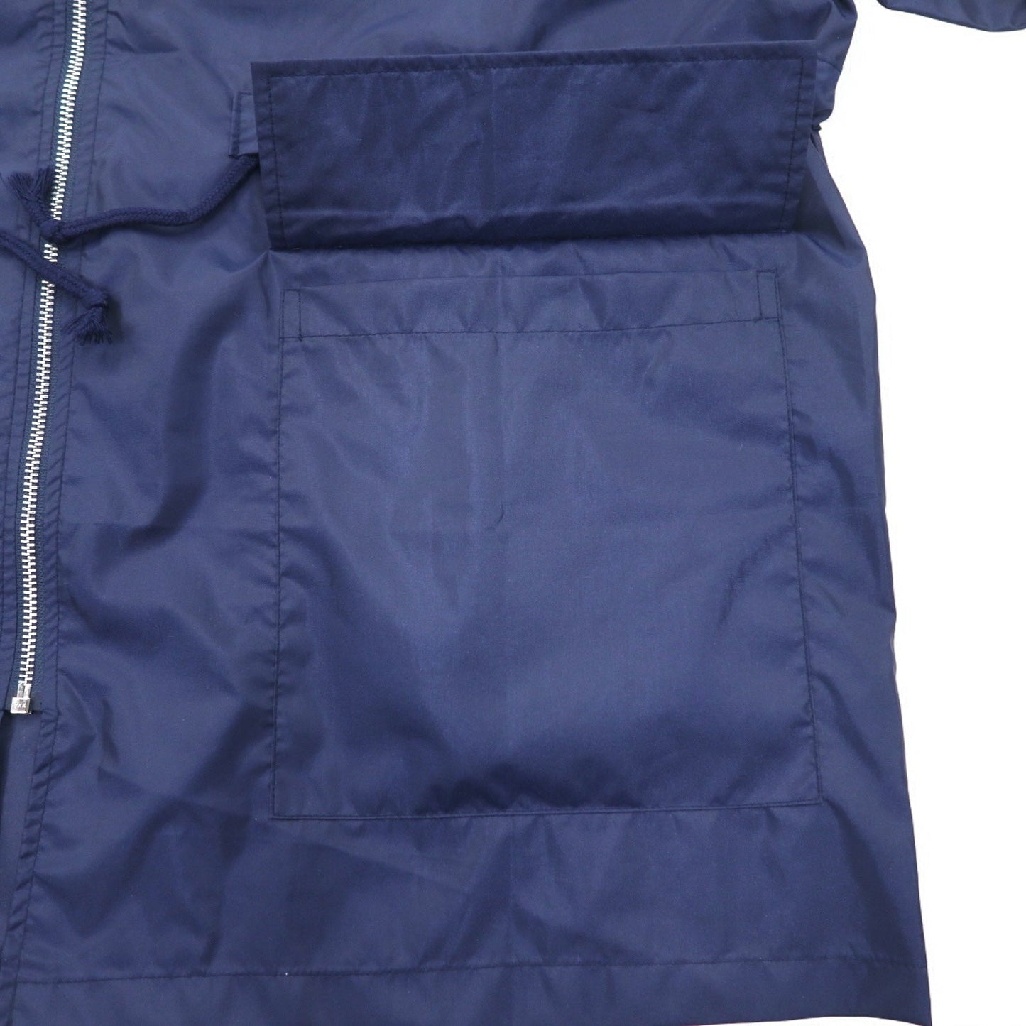 KANGOL レインジャケット FREE ネイビー ナイロン 撥水 バックロゴプリント ドローコード 日本製