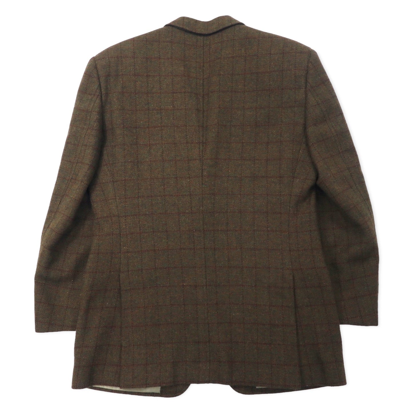 Polo by Ralph Lauren 3B ツイード テーラードジャケット 175 ブラウン グレンチェック ウール 日本製