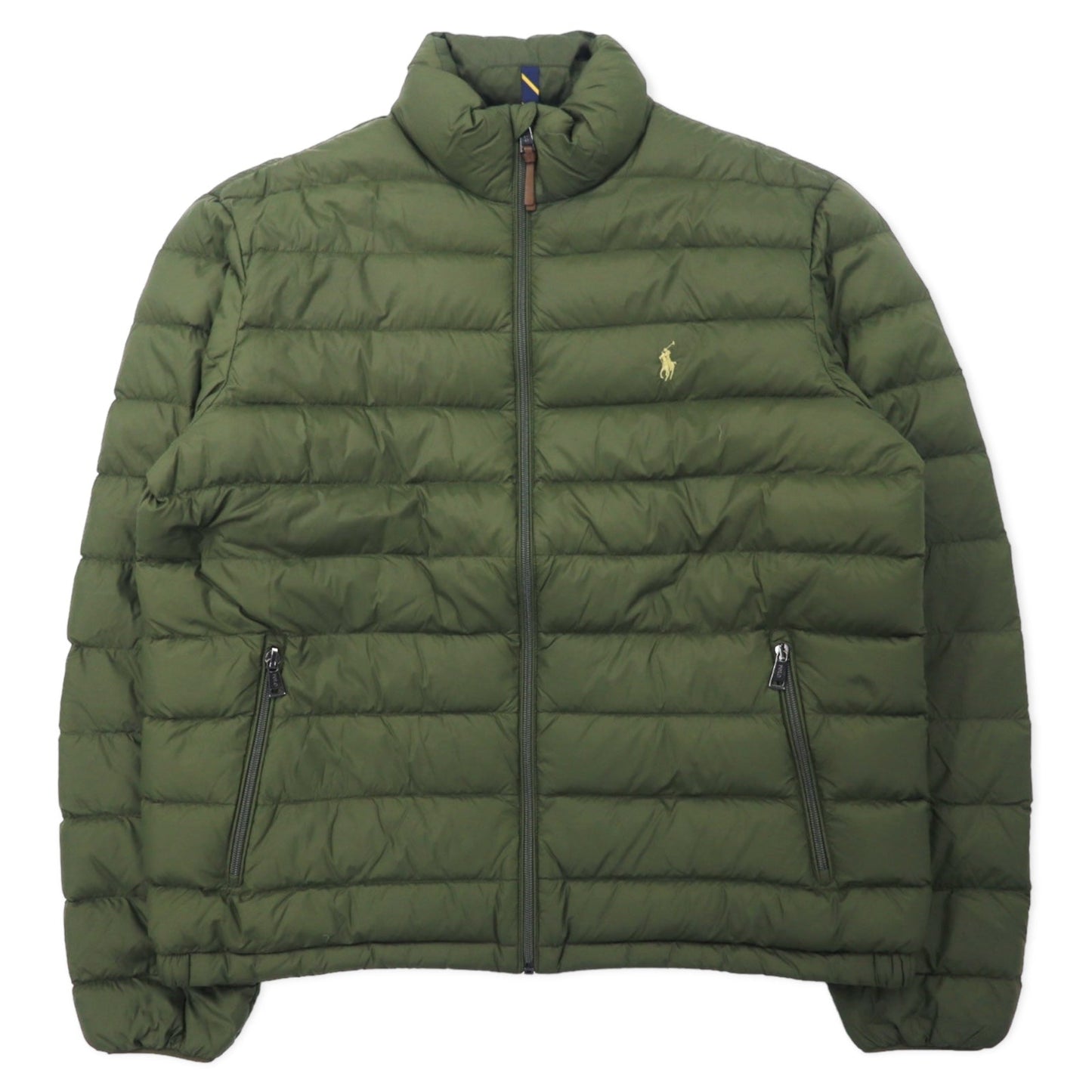 POLO RALPH LAUREN ダウンジャケット L カーキ ナイロン ホワイトダックフェザー スモールポニー刺繍