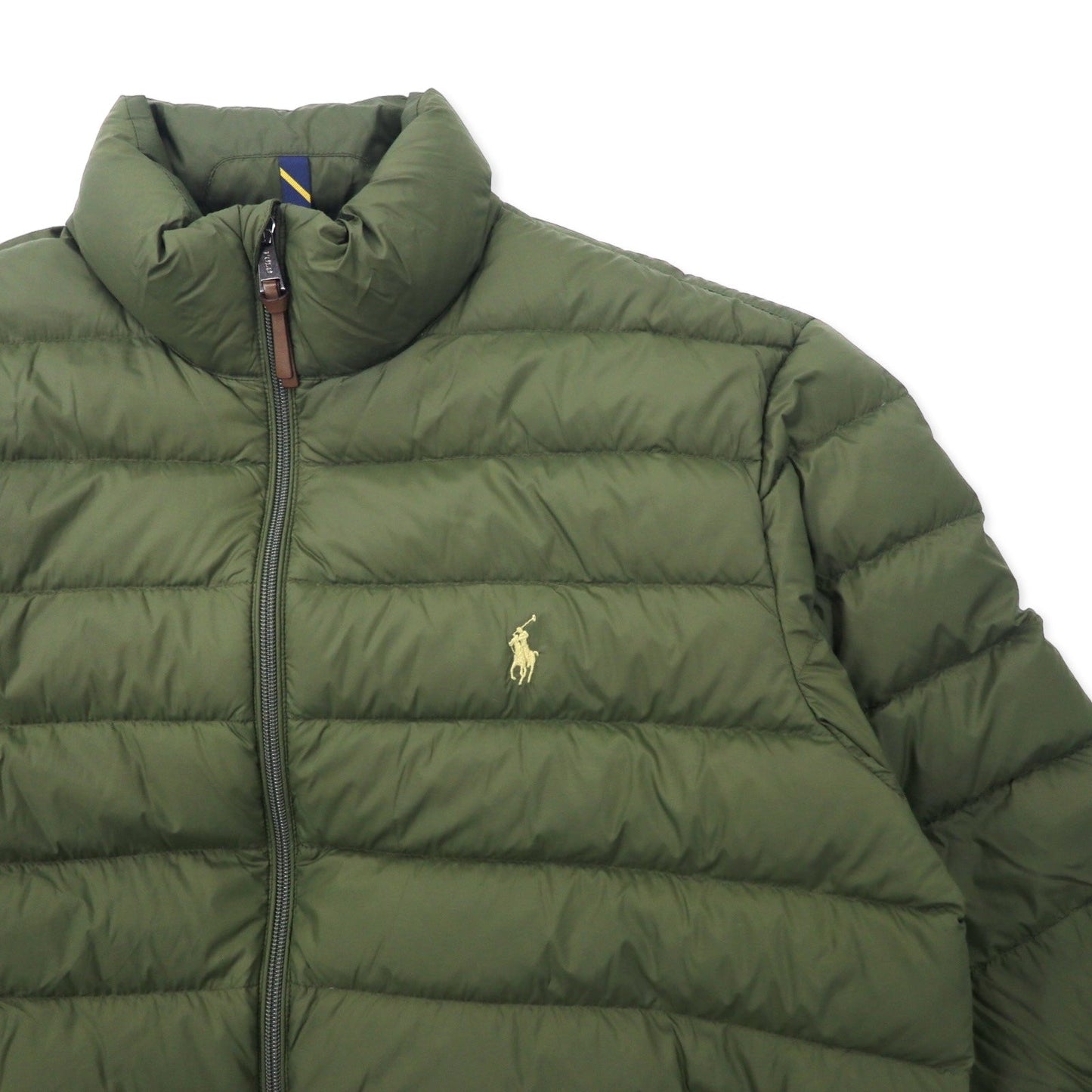 POLO RALPH LAUREN ダウンジャケット L カーキ ナイロン ホワイトダックフェザー スモールポニー刺繍