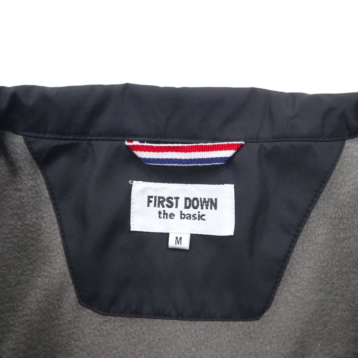 FIRST DOWN ナイロンジャケット M ブラック ポリエステル フリースライナー ドローコード