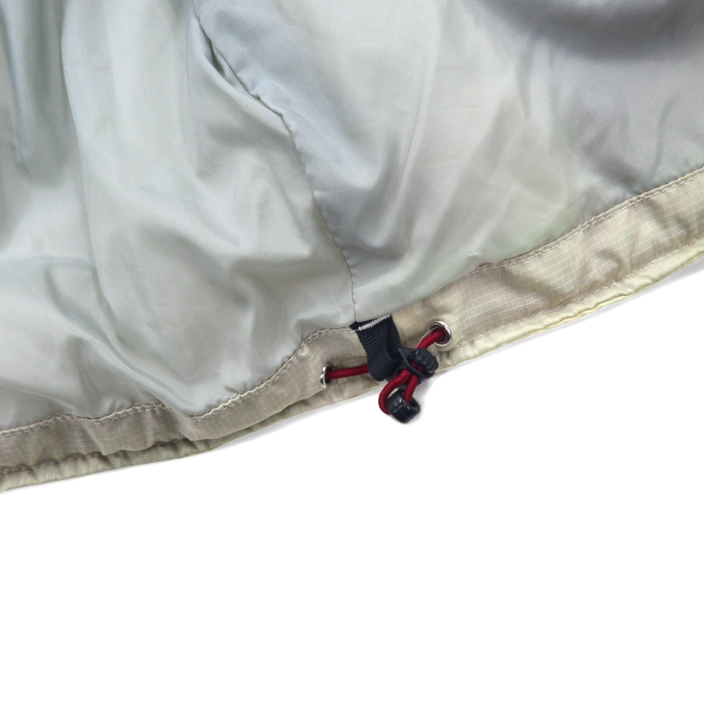 FILA ダウンジャケット M ベージュ ナイロン フード収納式 ドローコード ロゴ刺繍