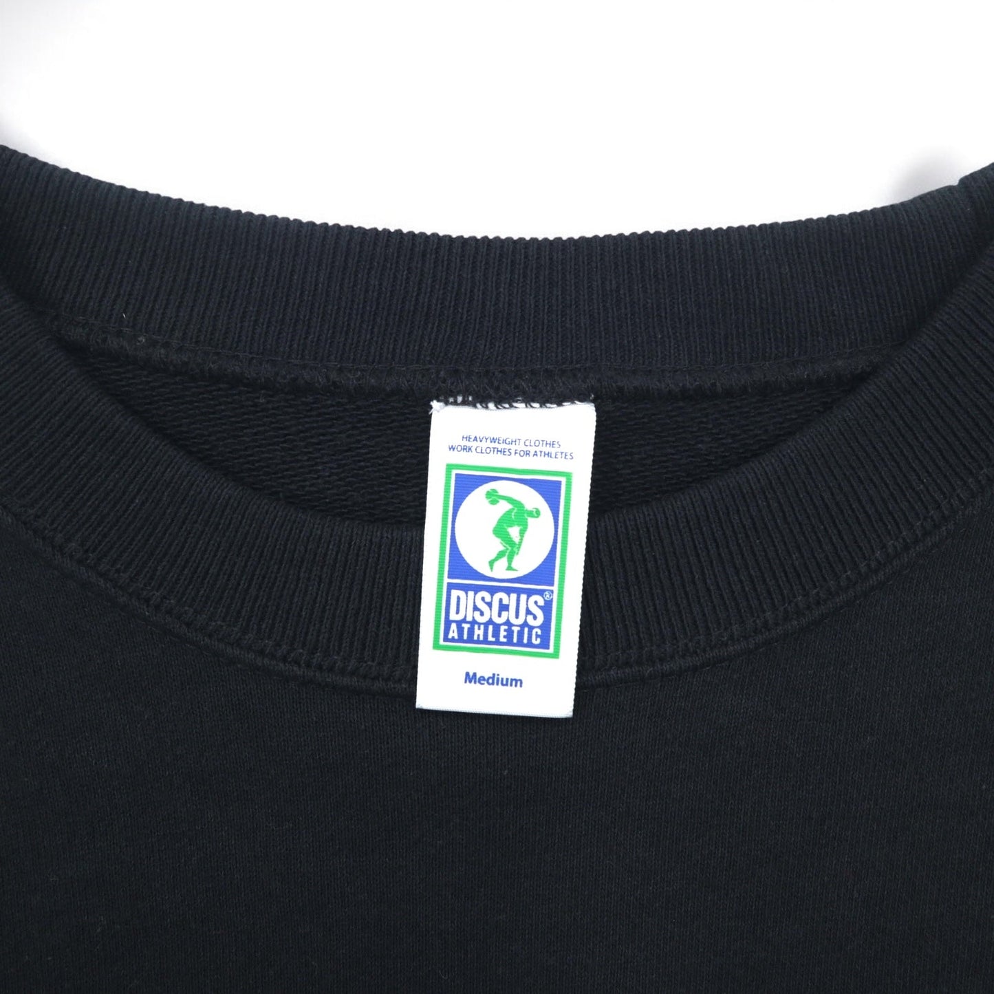 DISCUS ATHLETIC クルーネック スウェット M ブラック コットン  ロゴプリント