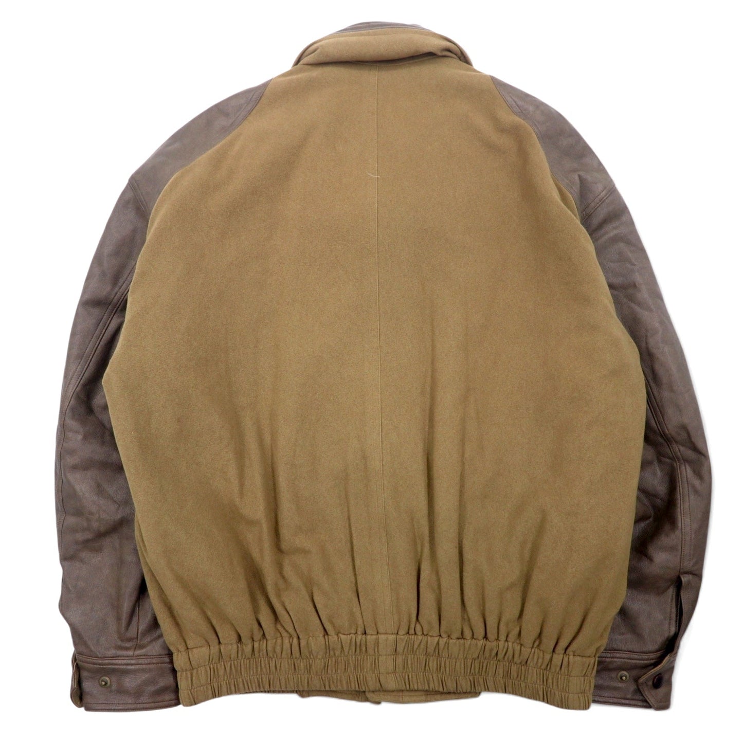 LANCEL オールド 異素材切替 フライトジャケット ボンバージャケット ブルゾン M ブラウン ポリエステル フード収納式 日本製