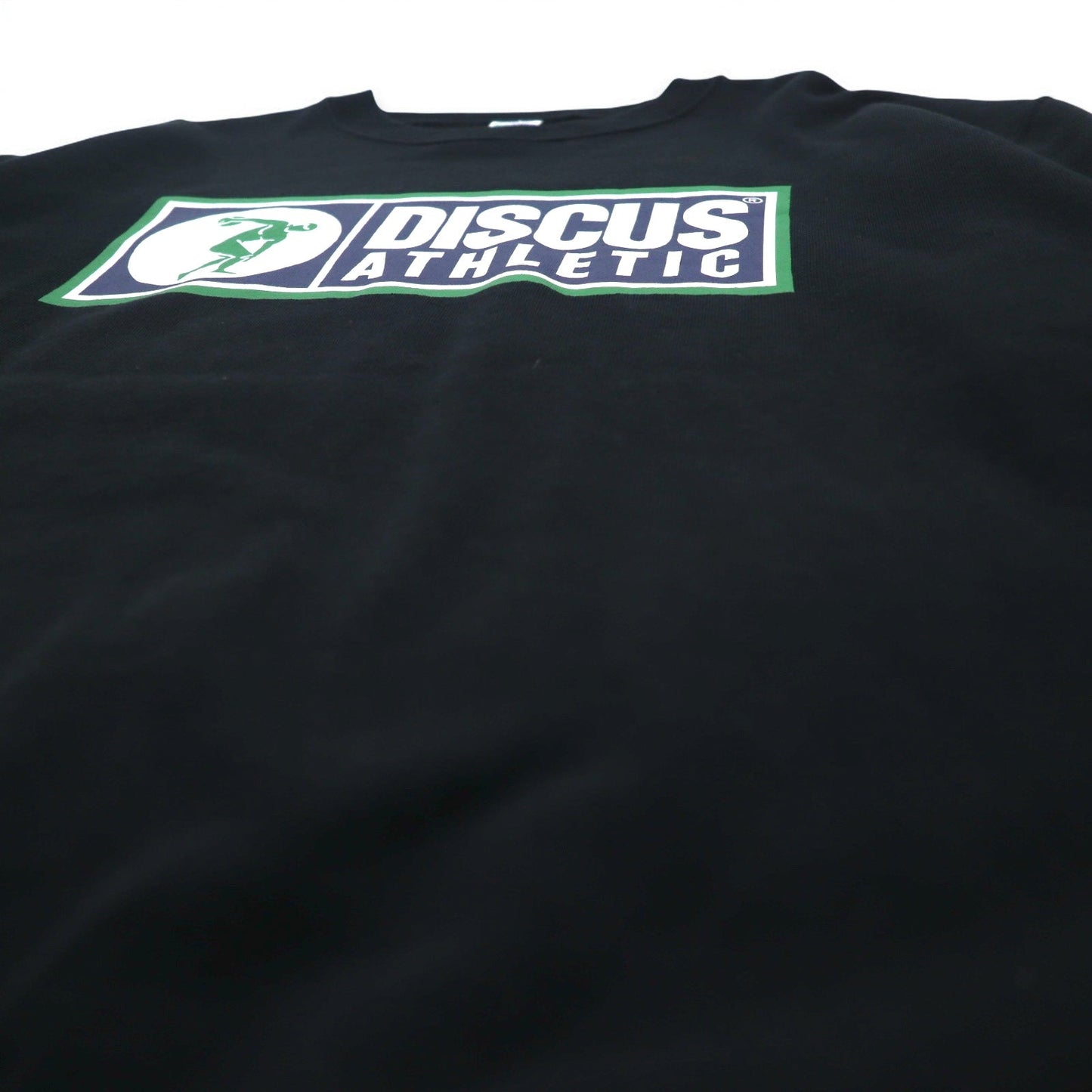 DISCUS ATHLETIC クルーネック スウェット M ブラック コットン  ロゴプリント