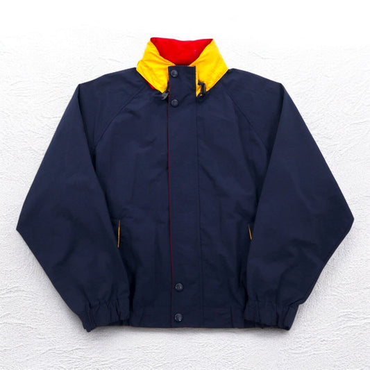 C&B SPORT by CROFT & BARROW 90年代 セーリングジャケット L ネイビー ナイロン フード収納式