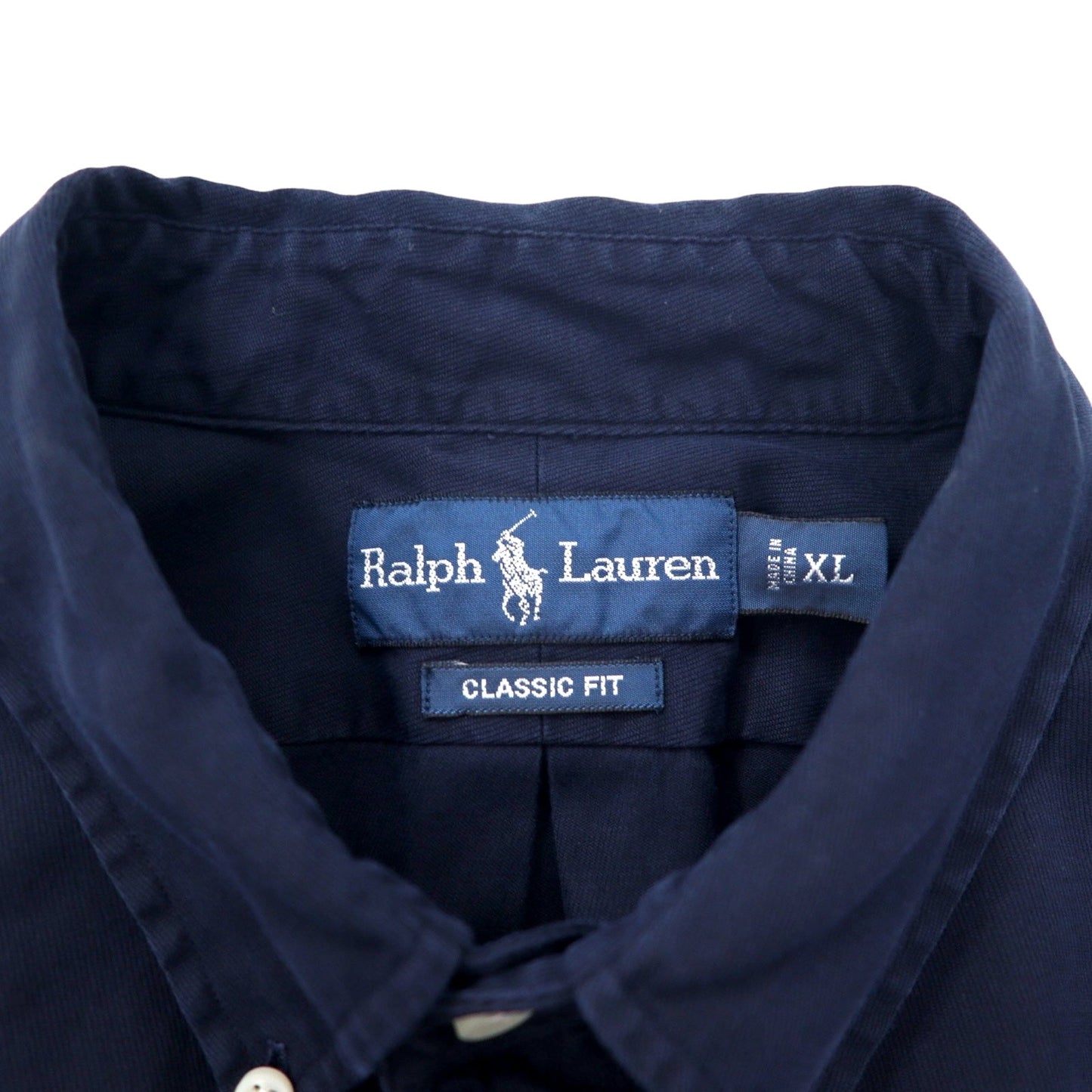 Ralph Lauren 90年代 クラシックフィット ボタンダウンシャツ XL ネイビー コットン スモールポニー 刺繍