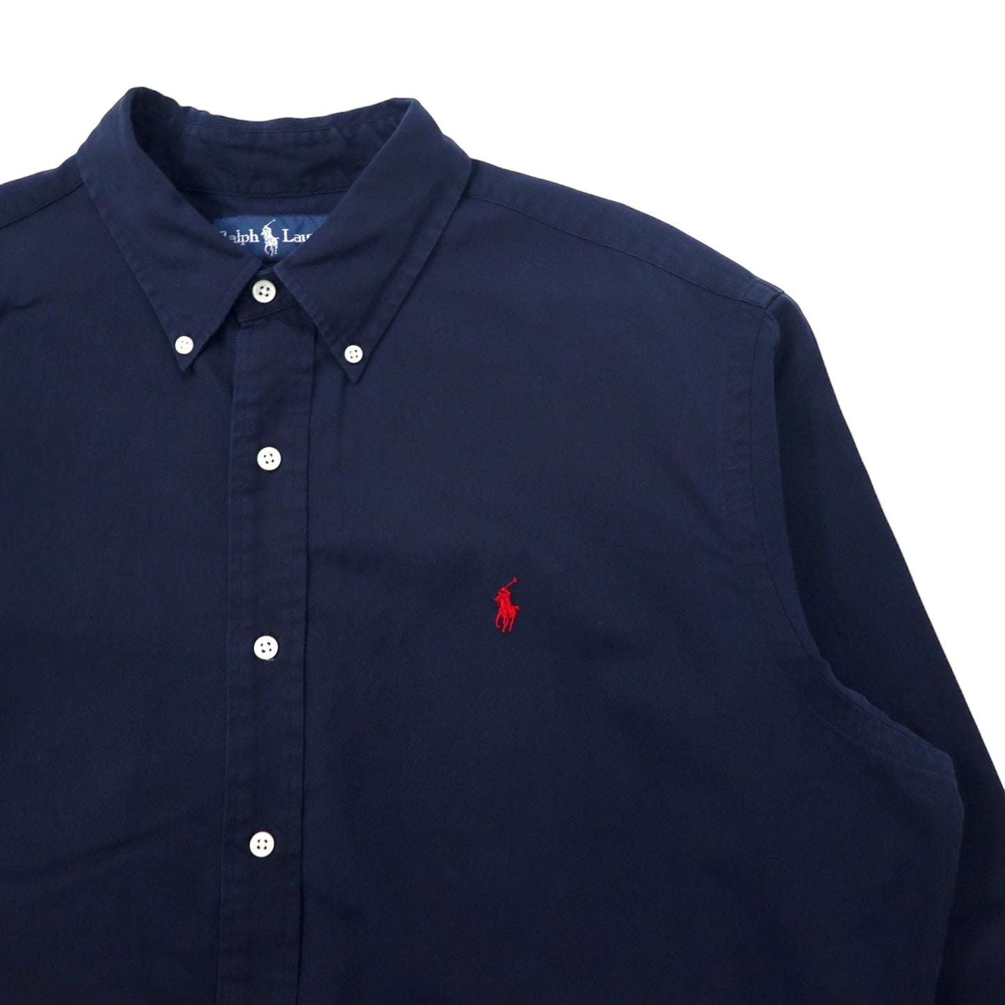 Ralph Lauren 90年代 クラシックフィット ボタンダウンシャツ XL ネイビー コットン スモールポニー 刺繍