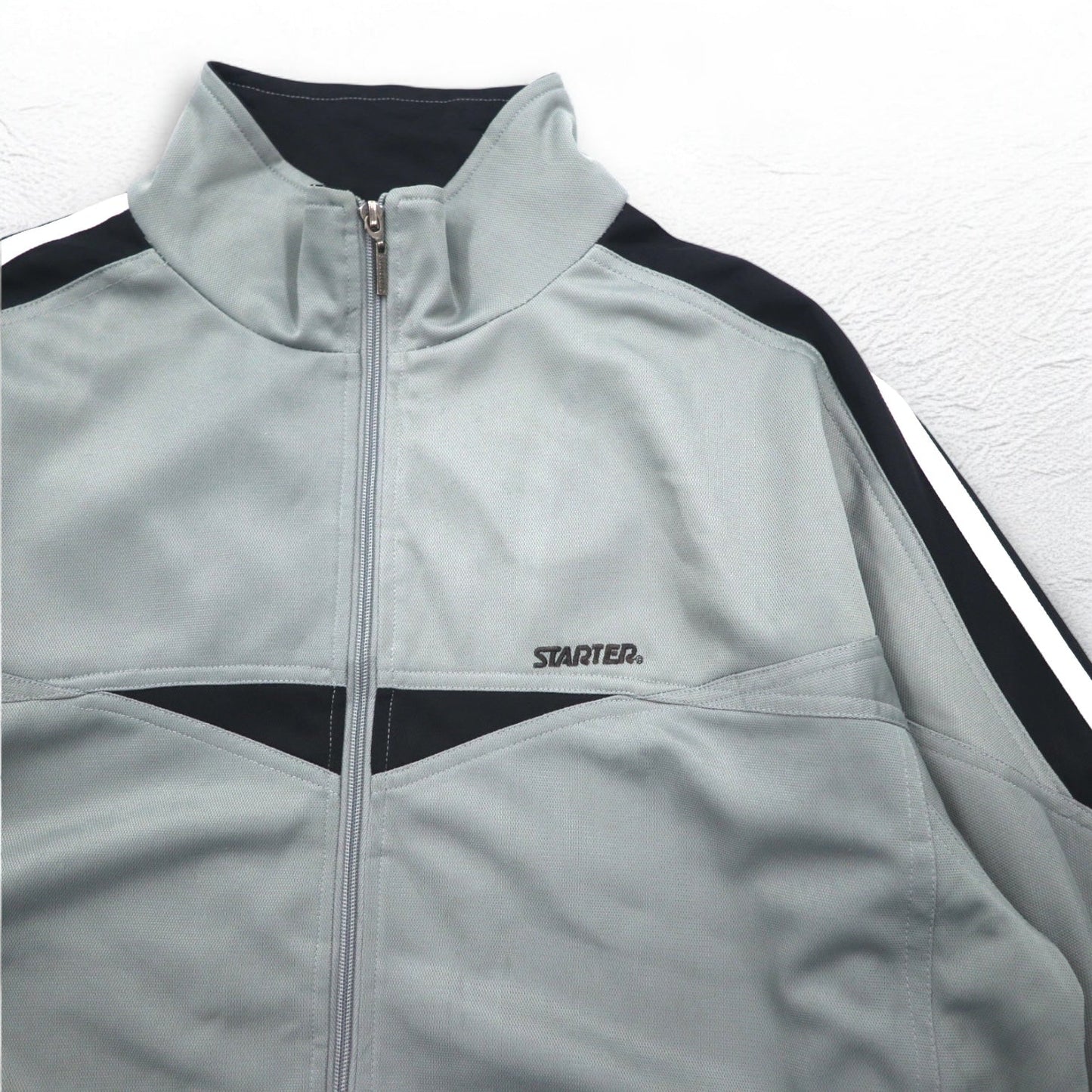 STARTER 90年代 トラックジャケット ジャージ XL グレー サイドライン スタンドカラー ハイネック